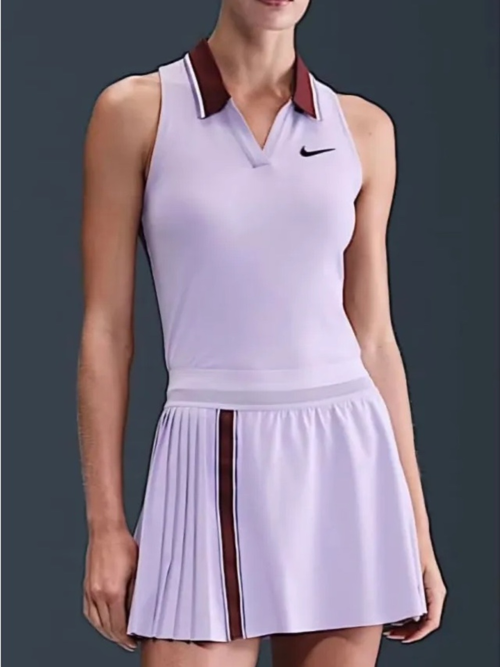 NWT Nike Court Slam Lavender Pleated Tennis Skirt Skort